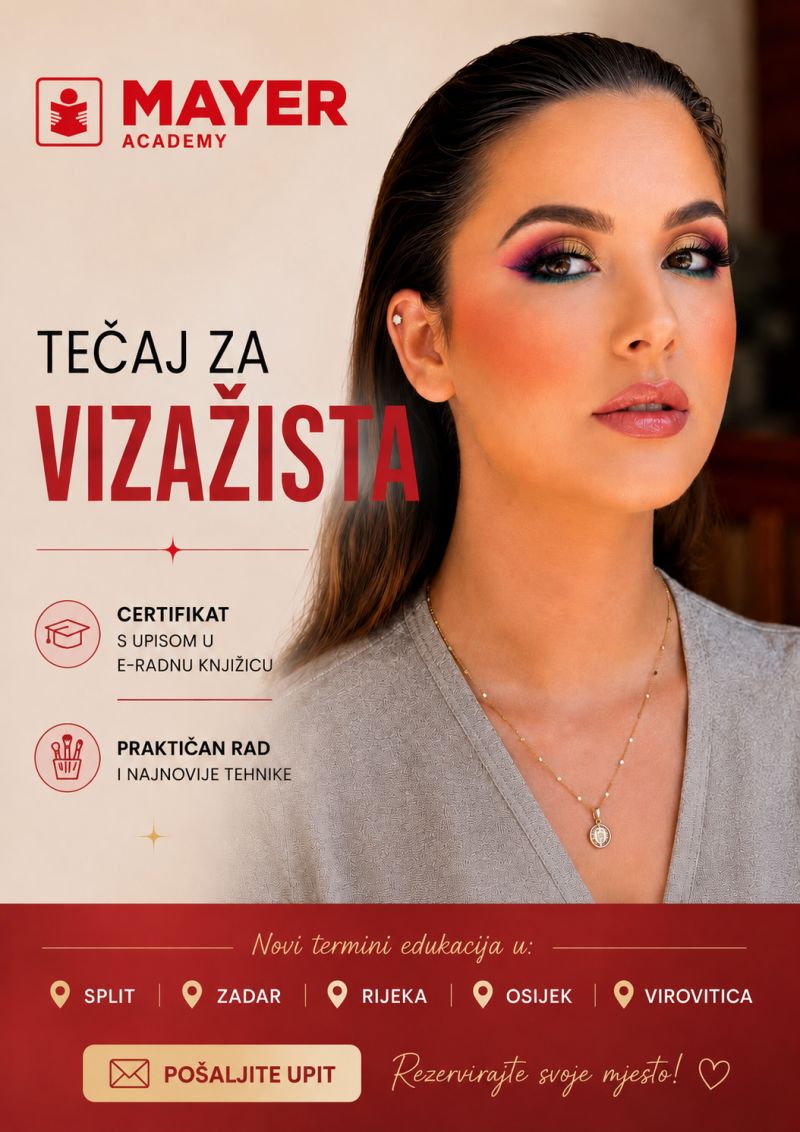 Upisi u tijeku za certificirani tečaj – Profesionalni vizažist Upisi u tijeku za certificirani tečaj – Profesionalni vizažist